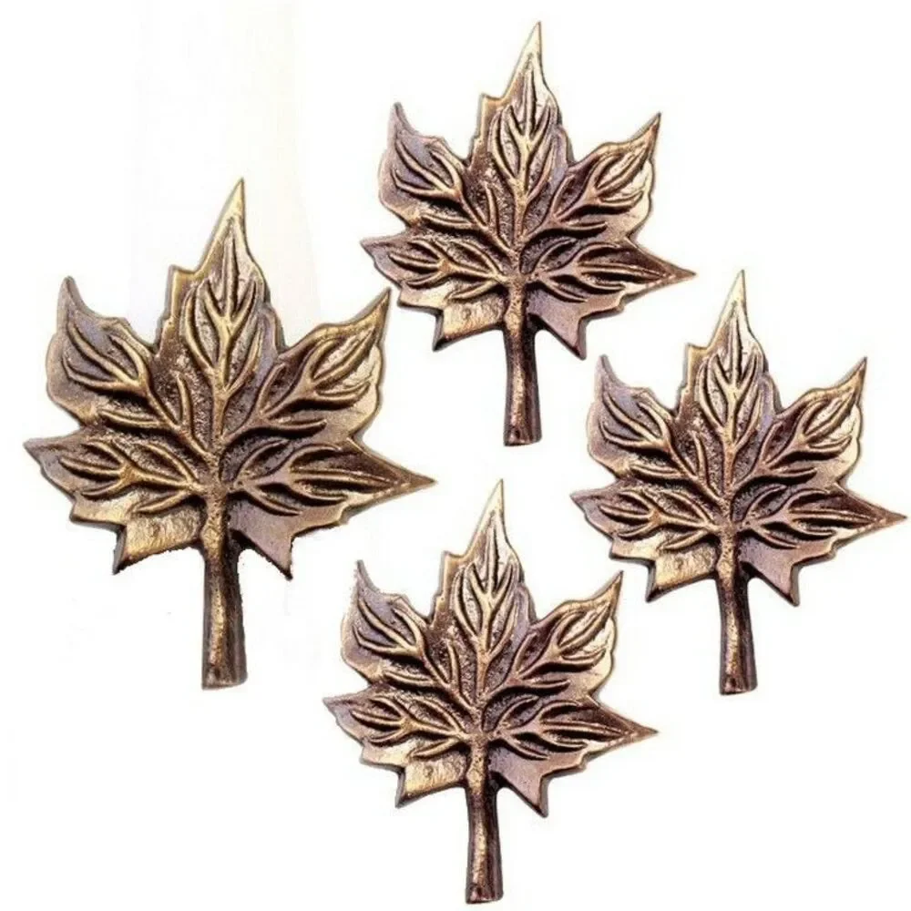 Thanksgiving Napkin Rings Fall Foliage Leaf in Copper Leaves Autumn Set of 4